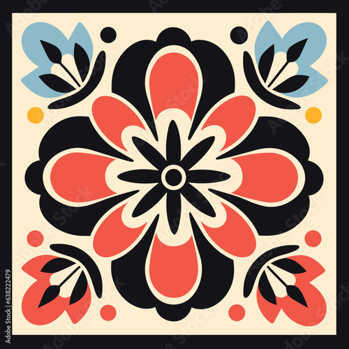 Seamless Colorful Single Flower Pattern. Seamless pattern of Single Flower in colorful style. Add color to your digital project with our pattern 