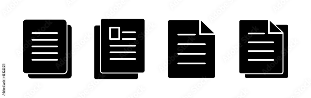 Document icon vector. Paper icon. File Icon Document icon vector. Paper icon. File Icon