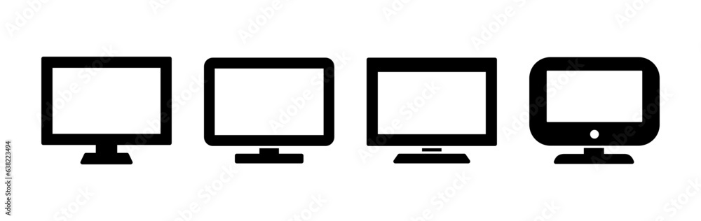 Computer icon vector. computer monitor icon. Computer icon vector. computer monitor icon.