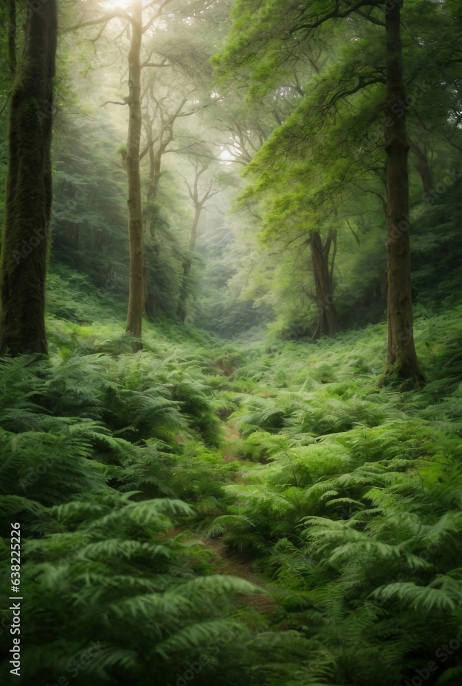 Fototapeta premium A beautiful green jungle ecology nature.