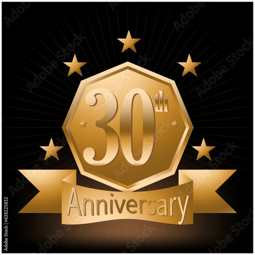 30th Anniversary Celebration Logo Vector photo