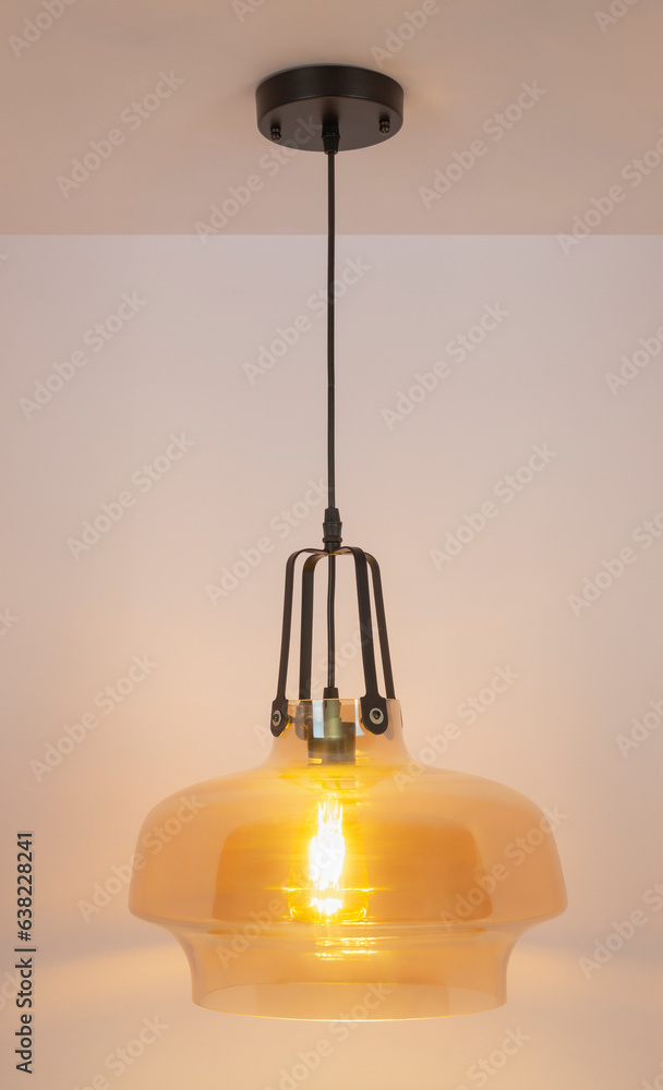 Obraz premium Pendant Light Isolated on white background. Modern interior lighting. Home interior decoration