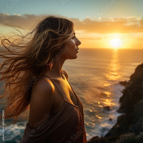 woman at sunset