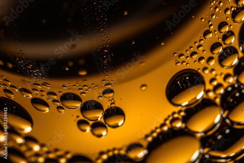 A captivating close-up showcasing the hydraulic oil reservoir within a robust construction machine, capturing mesmerizing bubbles and a shimmering facade.