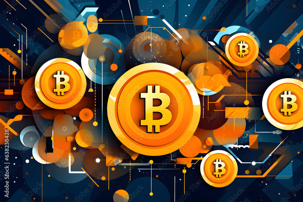 bitcoin abstract crypto currency art illustration background