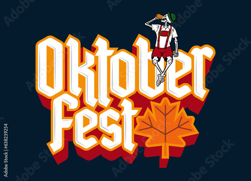 Fall Oktoberfest Logo Illustration