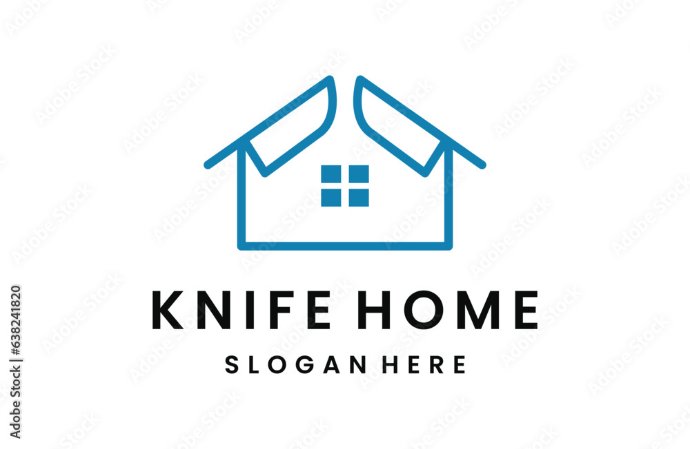Knife home logo symbol icon vector graphic design illustration