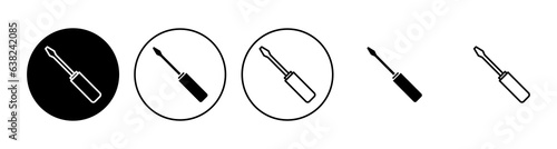 Screwdriver icon set. tools icon vector