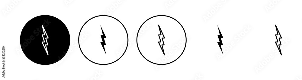 Lightning icon set. electric icon vector. power icon. energy sign Lightning icon set. electric icon vector. power icon. energy sign