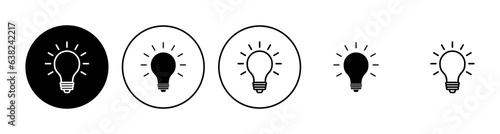 Lamp icon set. Light bulb icon vector. idea symbol.