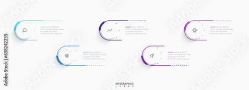 Vector Infographic label design template with icons and 5 options or steps. Can be used for process diagram, presentations, workflow layout, banner, flow chart, info graph.