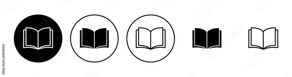 Book icon set. open book icon vector. ebook icon Book icon set. open book icon vector. ebook icon