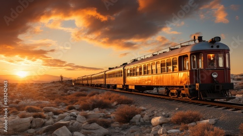 train at sunset