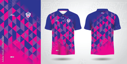 blue purple and pink polo sport shirt sublimation jersey template
