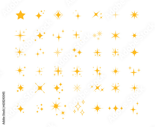 Sparkle star icons. Shine icons. Stars sparkles