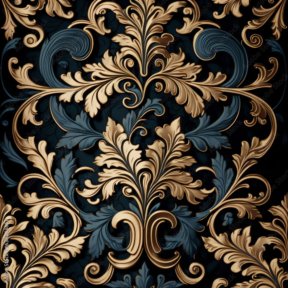 Decorative luxury textile wallpaper background - Generative AI Decorative luxury textile wallpaper background - Generative AI