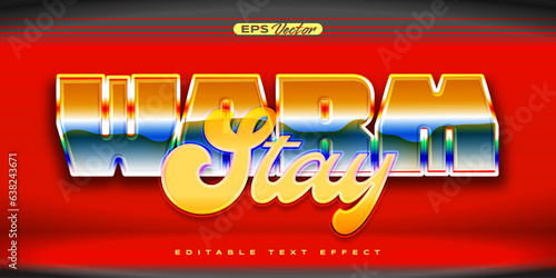 Retro shiny Y2K editable text effect warm stay