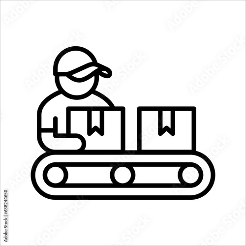 Production manufacturing process from factory, supplier, distributor, and to retailer icon vector illustration on white background