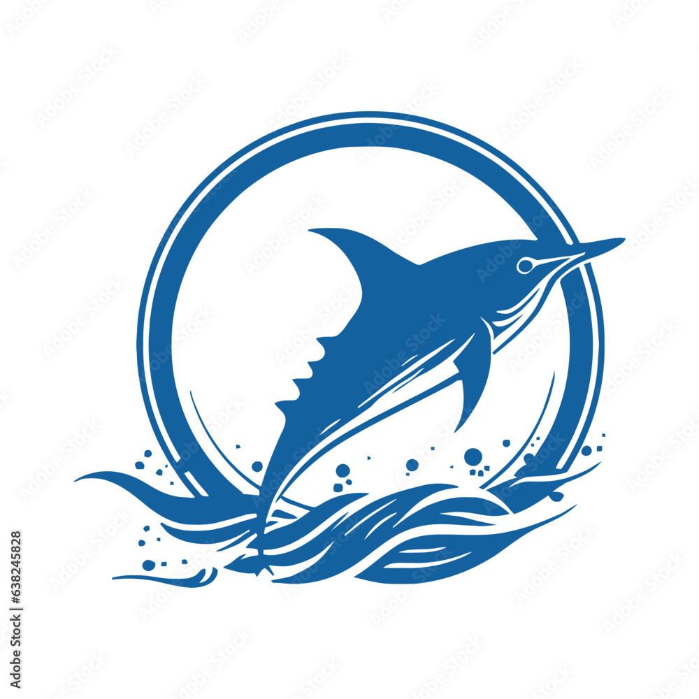Marlin Logo Illustration Vector Design Template
