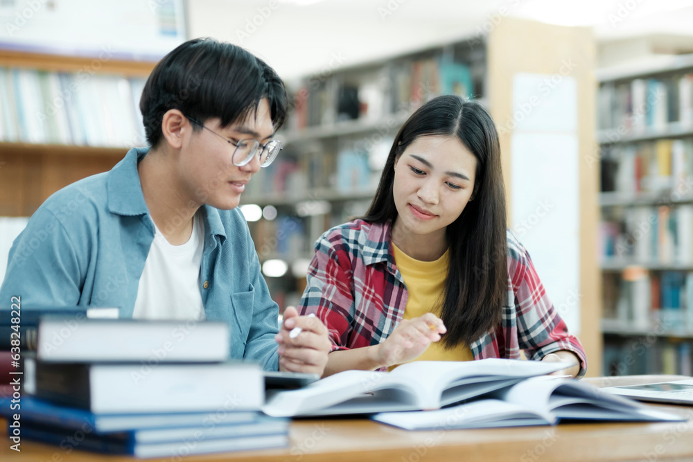 Young students campus helps friend catching up and learning. Young students campus helps friend catching up and learning.