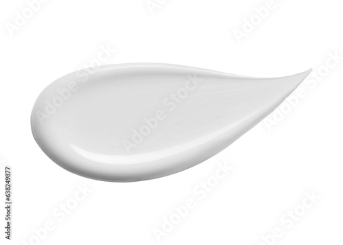 Pure White cosmetic face creme, body lotion, moisturiser smear swipe. Skin care product smudge swatch isolated on transparent background. BB CC cream Beauty product macro