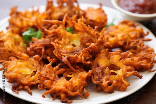 deep-fried crispy onion bhaji photo