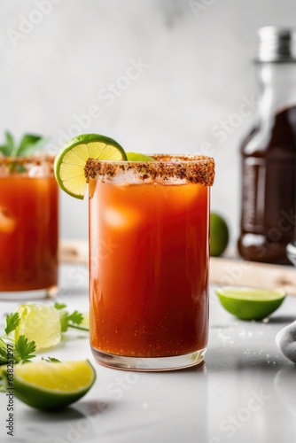 michelada cocktail with beer
