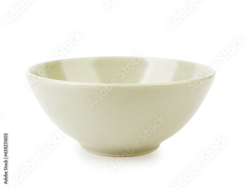 Light green bowl on white background