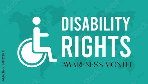 Vector illustration on the theme of Disability rights awareness month observed each year during November banner, Holiday, poster, card and background design.