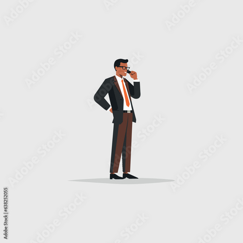 businessman on a call on cellphone, vector illustration