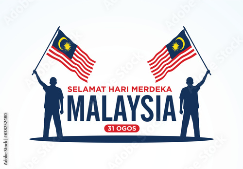 Selamat Hari Merdeka Malaysia. Independence Day of Malaysia. August 31). Vector Illustration and Logo.