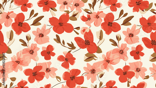 flower leaves floral pattern seamless botanical