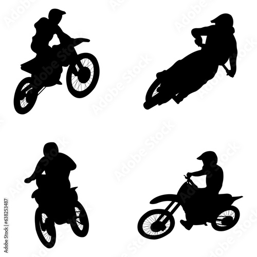 Motocross Rider Silhouette Vector Illustration 