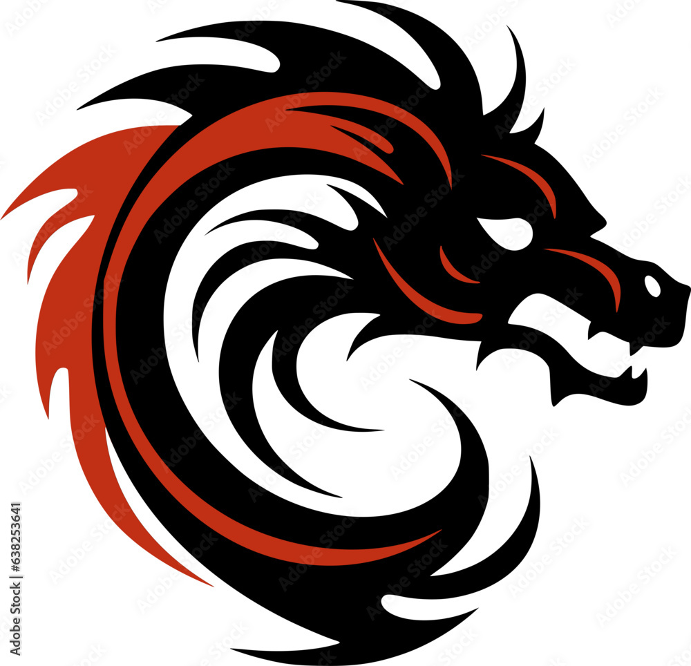 Vector Chinese dragon logo icon minimal design Vector Chinese dragon logo icon minimal design