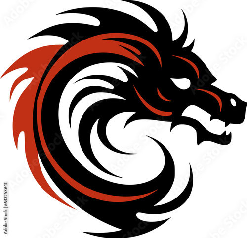 Vector Chinese dragon logo icon minimal design
