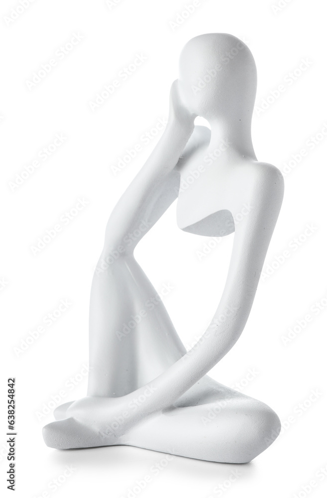 Statuette in form of woman body on white background Statuette in form of woman body on white background