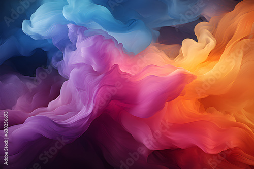 Background of scattered colored smoke, minimalist background. Generative AI