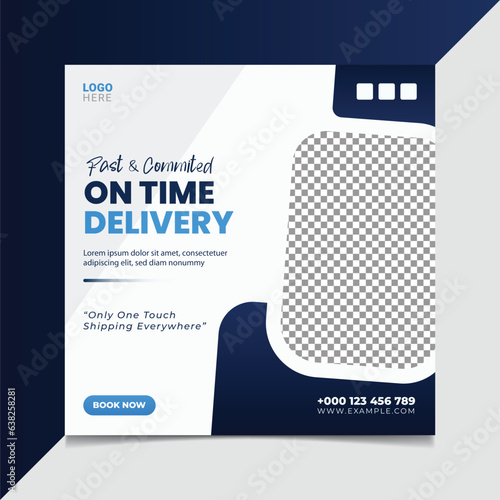 Delivery service Social media post vector template.

