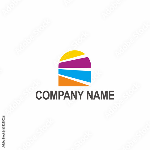 Gate abstract colored logo vector image
