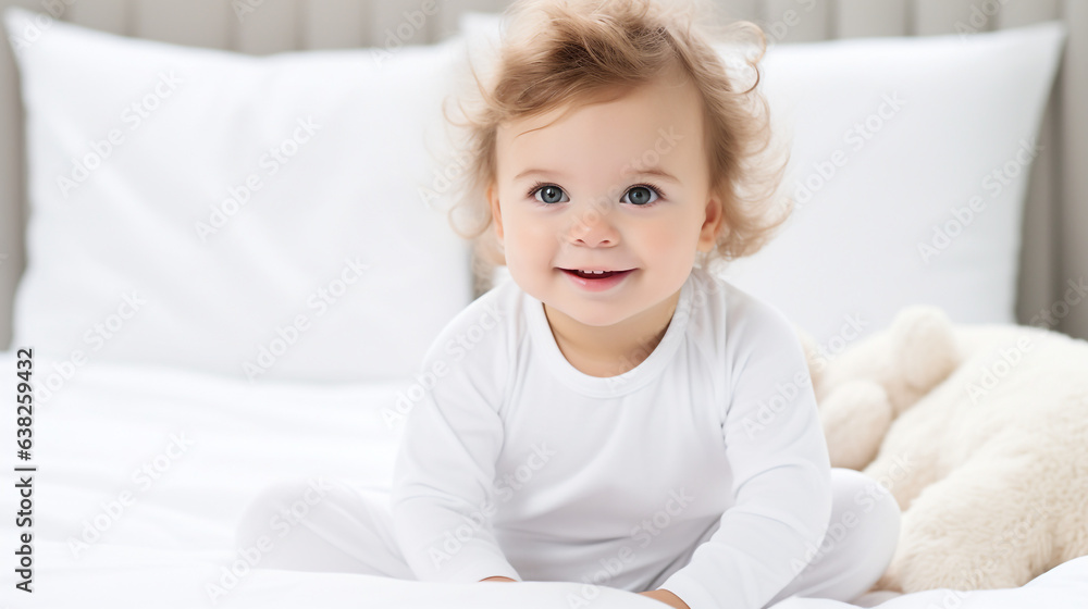 a white shirt bodysuit mockup a plush white bed background a white shirt bodysuit mockup a plush white bed background