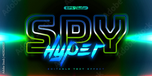 Retro shiny Y2K editable text effect spy hyper