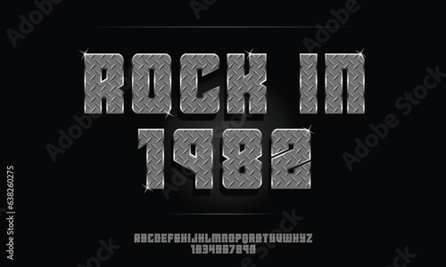 Steel plate font, iron, very iconic and stylish stand out, for events, promotions, logos, banner, monogram and poster.