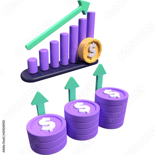 business graph with arrow