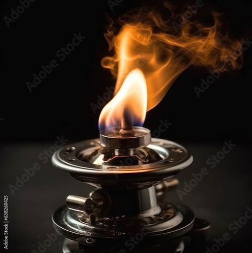 Burner gas flame isolated on a black background
