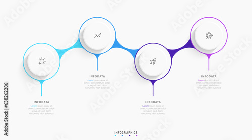 Vector Infographic label design template with icons and 4 options or steps. Can be used for process diagram, presentations, workflow layout, banner, flow chart, info graph.