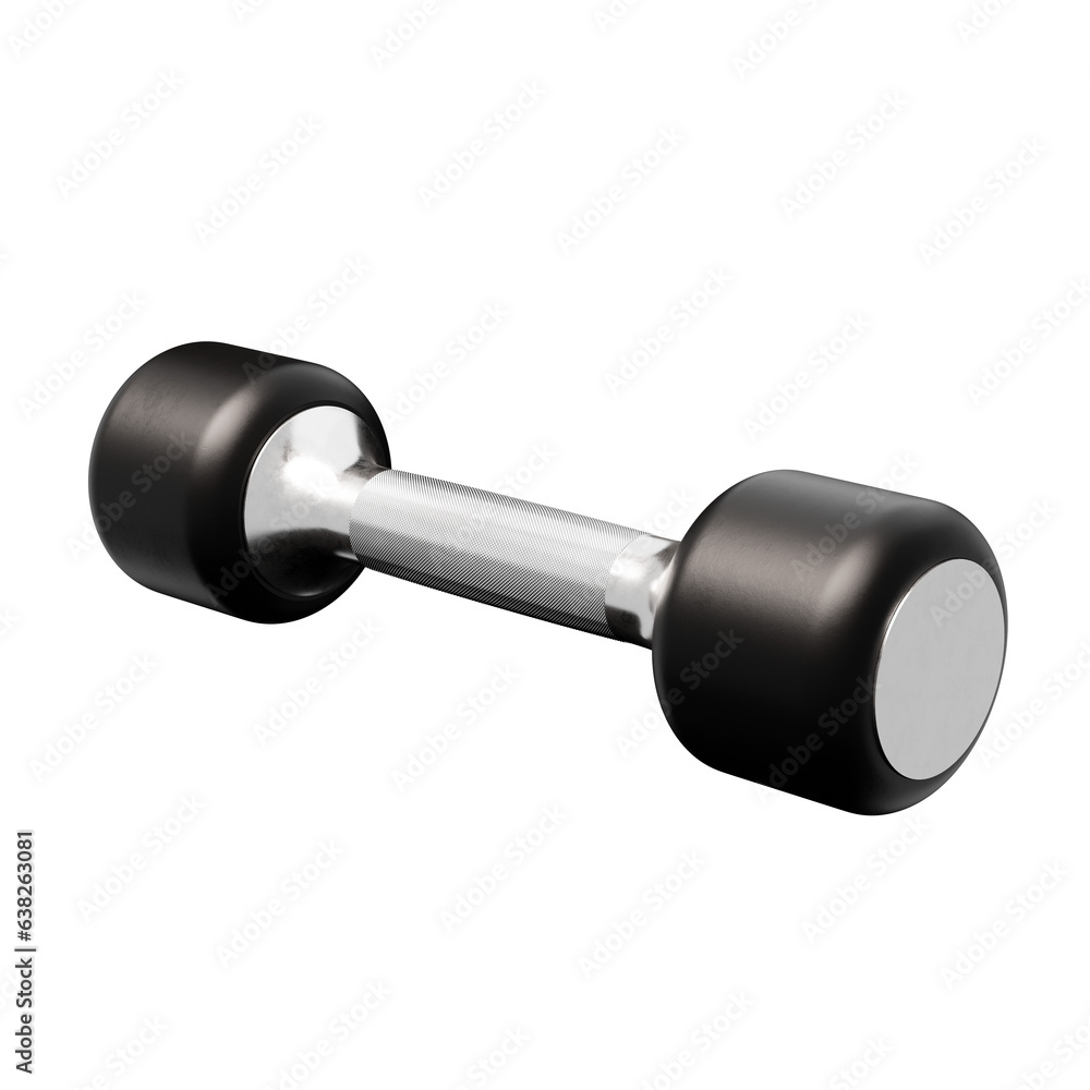 dumbbell isolated on white background. Exercise concept. 3d illustration. dumbbell isolated on white background. Exercise concept. 3d illustration.