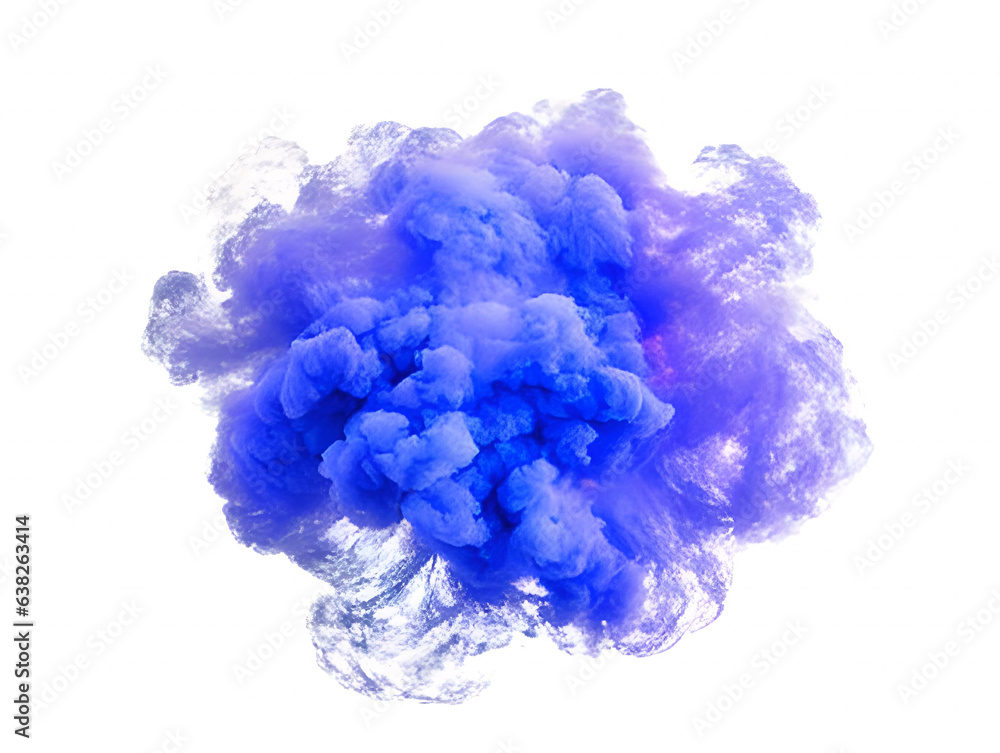 カラフルな煙のグラフィック素材　背景　テクスチャ　爆発　青　AI生成