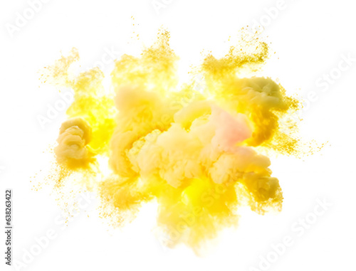 カラフルな煙のグラフィック素材 背景 テクスチャ 爆発 黄色 AI生成