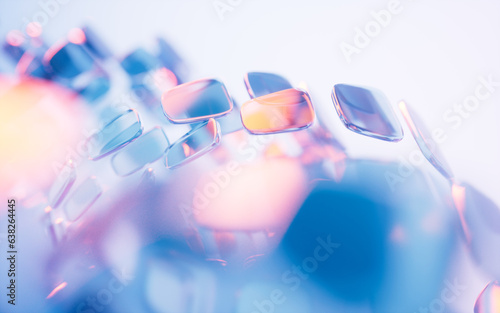 Fototapeta Naklejka Na Ścianę i Meble -  Abstract glass geometry background, 3d rendering.