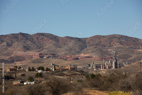 Morning view of mining operations in the hills of Clarkdale, Arizona, USA.